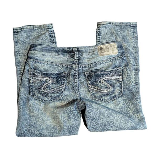 Silver Jeans Co. Aiko Capri W26 Light Wash Patterned Denim - Picture 6 of 6